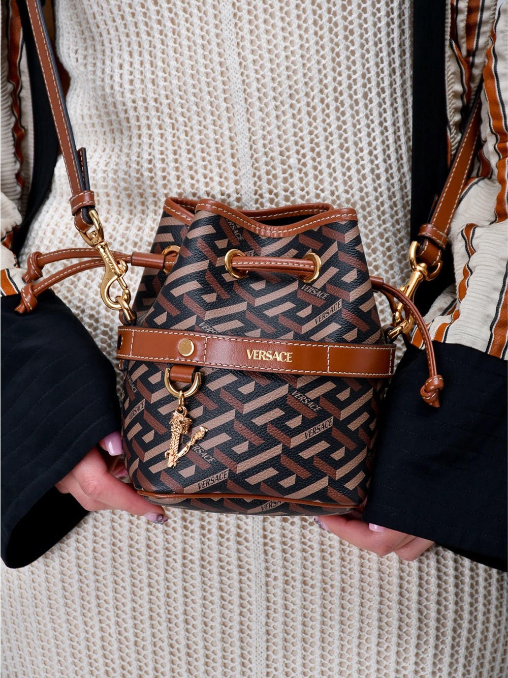 Versace La Greta Mini Bucket Bag
